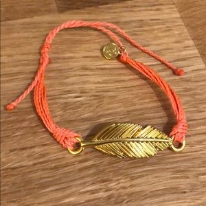 Pura Vida Orange Feather Bracelet
